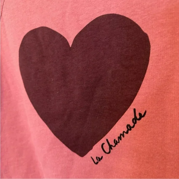 Sezane La Chamade Heart Sweatshirt in Rosewood XS - Picture 4 of 6